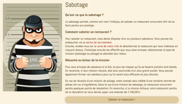 Sabotez et espionnez les restaurants concurrents